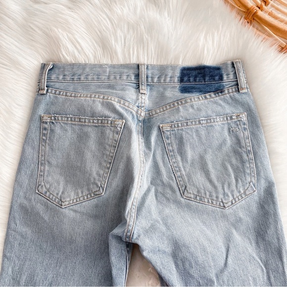 Rag & Bone Marilyn Jean in Union Pool Light Blue Distressed Raw Hem Fray 26 - Picture 6 of 13